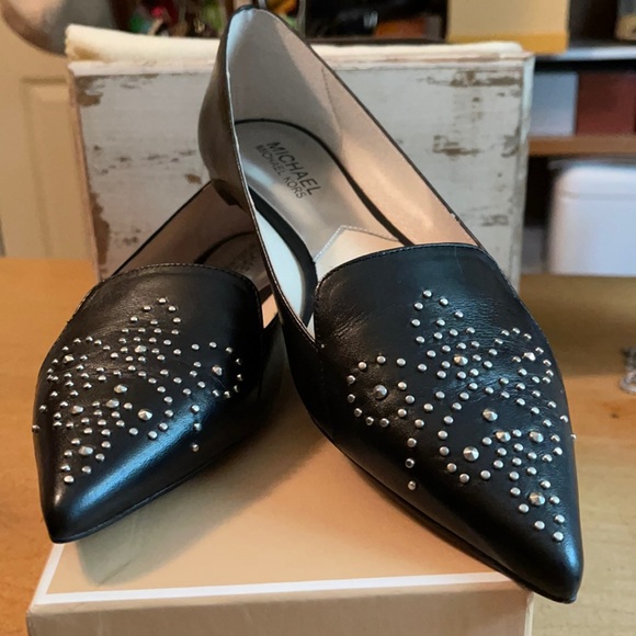 MICHAEL Michael Kors Shoes - Michael Kors Sofie Black Leather Stud Ballet Flat Loafers Shoes 7 M Worn Once
